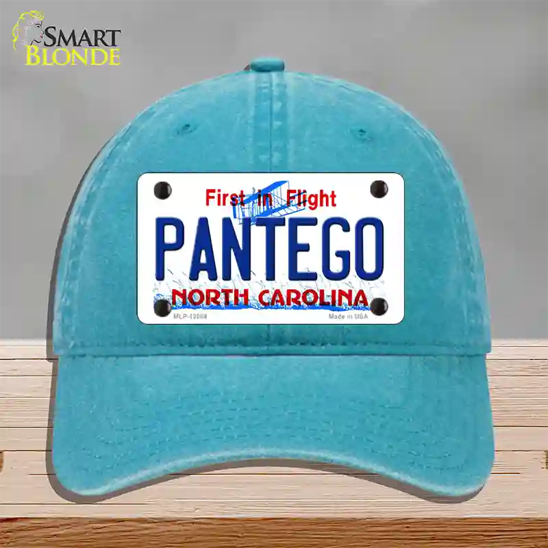 Pantego North Carolina State Novelty License Plate Hat Unconstructed Cotton / Lake Blue