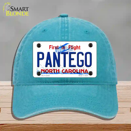 Pantego North Carolina State Novelty License Plate Hat Unconstructed Cotton / Lake Blue