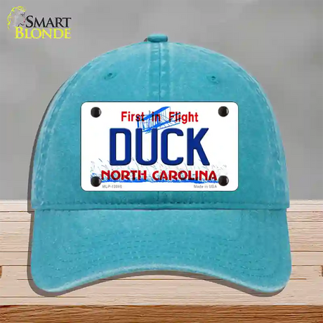 Duck North Carolina State Novelty License Plate Hat Unconstructed Cotton / Lake Blue