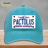 Pactolus North Carolina State Novelty License Plate Hat Unconstructed Cotton / Lake Blue