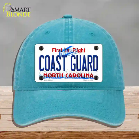 Coast Guard North Carolina State Novelty License Plate Hat Unconstructed Cotton / Lake Blue