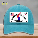 Korean Conflict Veteran Novelty License Plate Hat Unconstructed Cotton / Lake Blue