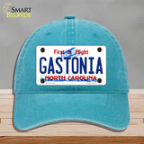 Gastonia North Carolina State Novelty License Plate Hat Unconstructed Cotton / Lake Blue