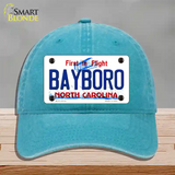 Bayboro North Carolina State Novelty License Plate Hat Unconstructed Cotton / Lake Blue