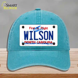 Wilson North Carolina Flight Novelty License Plate Hat Unconstructed Cotton / Lake Blue