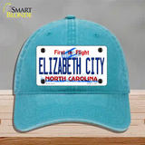 Elizabeth City North Carolina State Novelty License Plate Hat Unconstructed Cotton / Lake Blue