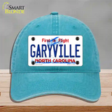 Garyville North Carolina State Novelty License Plate Hat Unconstructed Cotton / Lake Blue