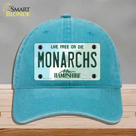 Monarchs New Hampshire Novelty License Plate Hat Unconstructed Cotton / Lake Blue