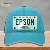 Epsom New Hampshire Novelty License Plate Hat Unconstructed Cotton / Lake Blue