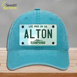 Alton New Hampshire Novelty License Plate Hat Unconstructed Cotton / Lake Blue