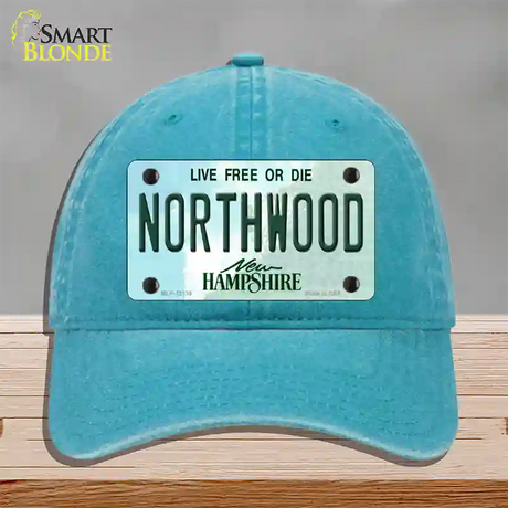 Northwood New Hampshire Novelty License Plate Hat Unconstructed Cotton / Lake Blue