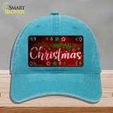 Merry Christmas Red Novelty License Plate Hat Unconstructed Cotton / Lake Blue