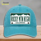 Rocky Mountain High Colorado Novelty License Plate Hat Unconstructed Cotton / Lake Blue