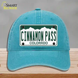 Cinnamon Pass Colorado Novelty License Plate Hat Unconstructed Cotton / Lake Blue