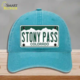 Stony Pass Colorado Novelty License Plate Hat Unconstructed Cotton / Lake Blue