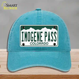 Imogene Pass Colorado Novelty License Plate Hat Unconstructed Cotton / Lake Blue