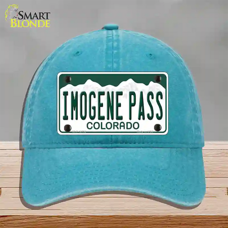 Imogene Pass Colorado Novelty License Plate Hat Unconstructed Cotton / Lake Blue