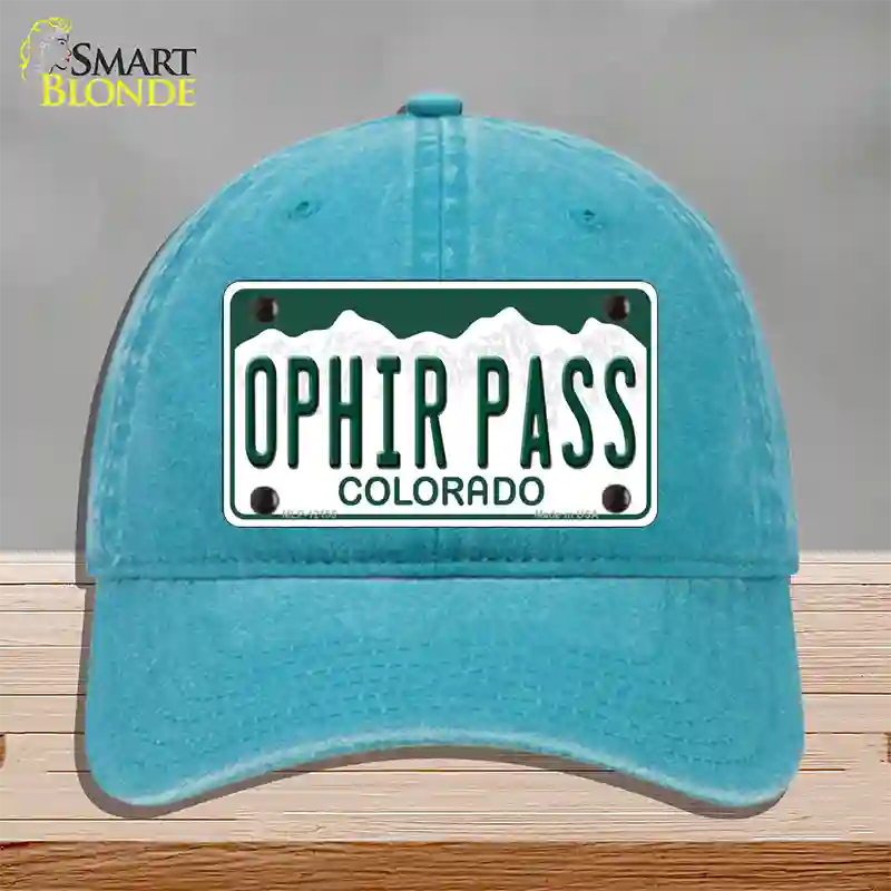 Ophir Pass Colorado Novelty License Plate Hat Unconstructed Cotton / Lake Blue