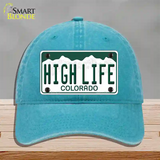 High Life Colorado Novelty License Plate Hat Unconstructed Cotton / Lake Blue