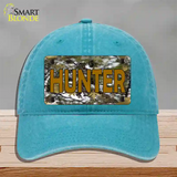 Hunter Camouflage Novelty License Plate Hat Unconstructed Cotton / Lake Blue