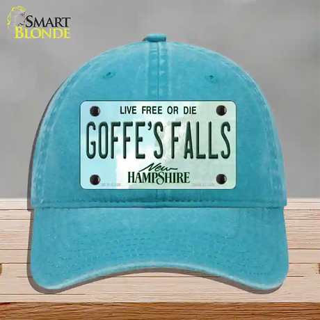 Goffes Falls New Hampshire Novelty License Plate Hat Unconstructed Cotton / Lake Blue