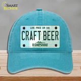 Craft Beer New Hampshire Novelty License Plate Hat Unconstructed Cotton / Lake Blue