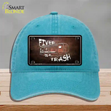 Fiver Trash Novelty License Plate Hat Unconstructed Cotton / Lake Blue