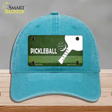 Pickleball Novelty License Plate Hat Unconstructed Cotton / Lake Blue