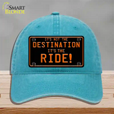 Its Not the Destination Novelty License Plate Hat Unconstructed Cotton / Lake Blue