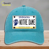 Notre Dame Indiana Novelty License Plate Hat Unconstructed Cotton / Lake Blue