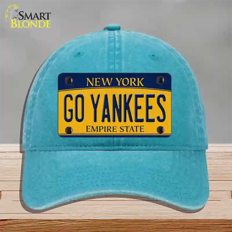 Go Yankees New York Novelty License Plate Hat Unconstructed Cotton / Lake Blue