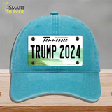 Trump 2024 Tennessee Novelty License Plate Hat Unconstructed Cotton / Lake Blue