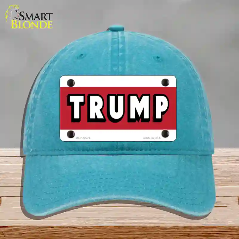 Trump Novelty License Plate Hat Unconstructed Cotton / Lake Blue