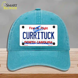 Currituck North Carolina Novelty License Plate Hat Unconstructed Cotton / Lake Blue