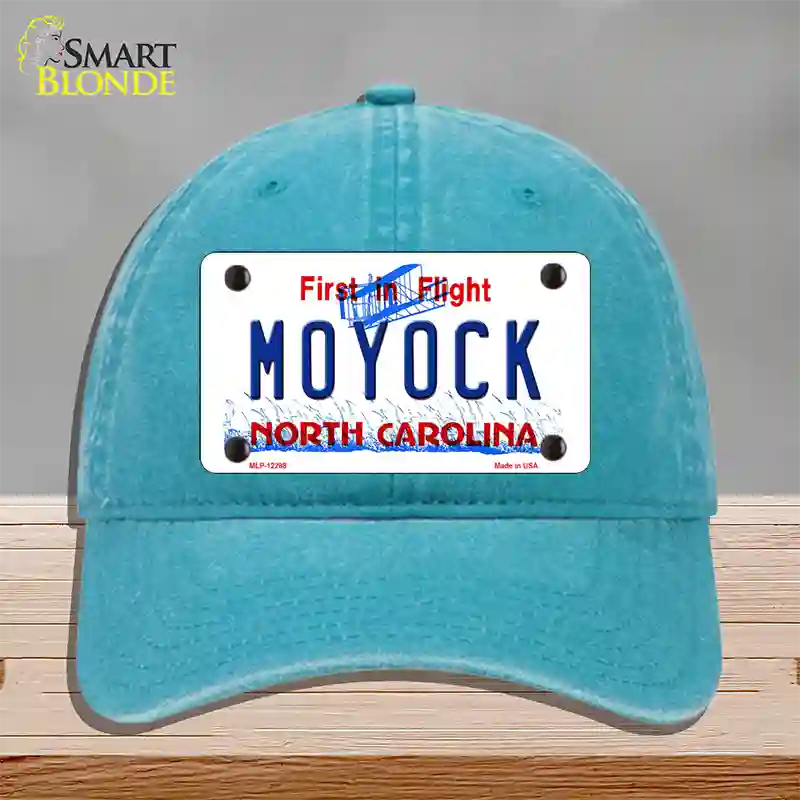 Moyock North Carolina Novelty License Plate Hat Unconstructed Cotton / Lake Blue