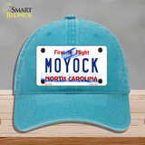 Moyock North Carolina Novelty License Plate Hat Unconstructed Cotton / Lake Blue