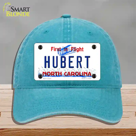 North Carolina Hubert Novelty License Plate Hat Unconstructed Cotton / Lake Blue