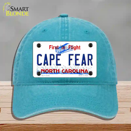 North Carolina Cape Fear Novelty License Plate Hat Unconstructed Cotton / Lake Blue