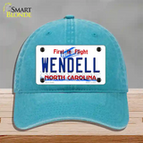 North Carolina Wendell Novelty License Plate Hat Unconstructed Cotton / Lake Blue