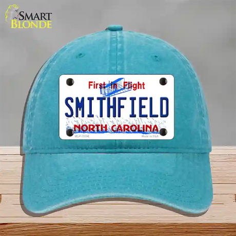 North Carolina Smithfield Novelty License Plate Hat Unconstructed Cotton / Lake Blue