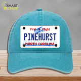 North Carolina Pinehurst Novelty License Plate Hat Unconstructed Cotton / Lake Blue