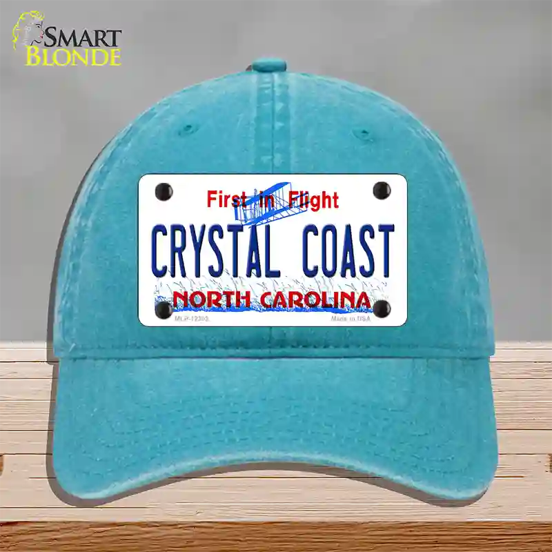 North Carolina Crystal Coast Novelty License Plate Hat Unconstructed Cotton / Lake Blue