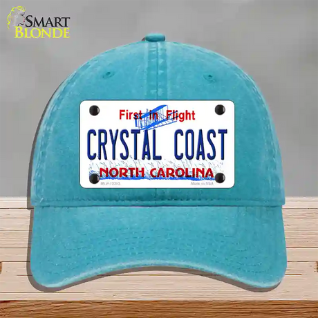 North Carolina Crystal Coast Novelty License Plate Hat Unconstructed Cotton / Lake Blue