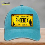 Arizona Phoenix Novelty License Plate Hat Unconstructed Cotton / Lake Blue