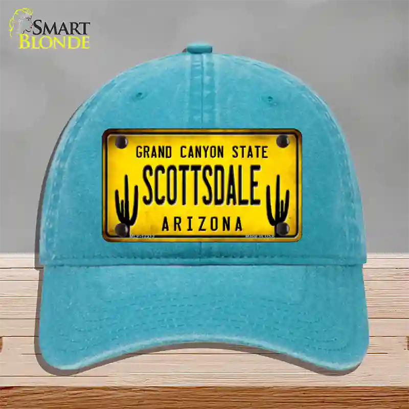 Arizona Scottsdale Novelty License Plate Hat Unconstructed Cotton / Lake Blue