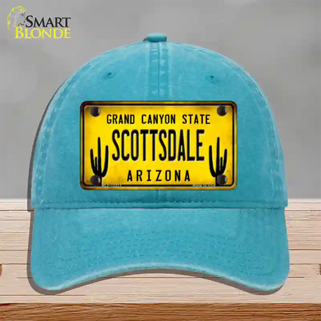 Arizona Scottsdale Novelty License Plate Hat Unconstructed Cotton / Lake Blue