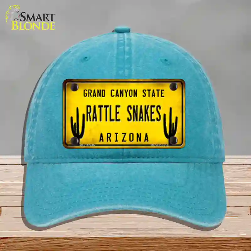 Arizona Rattle Snakes Novelty License Plate Hat Unconstructed Cotton / Lake Blue