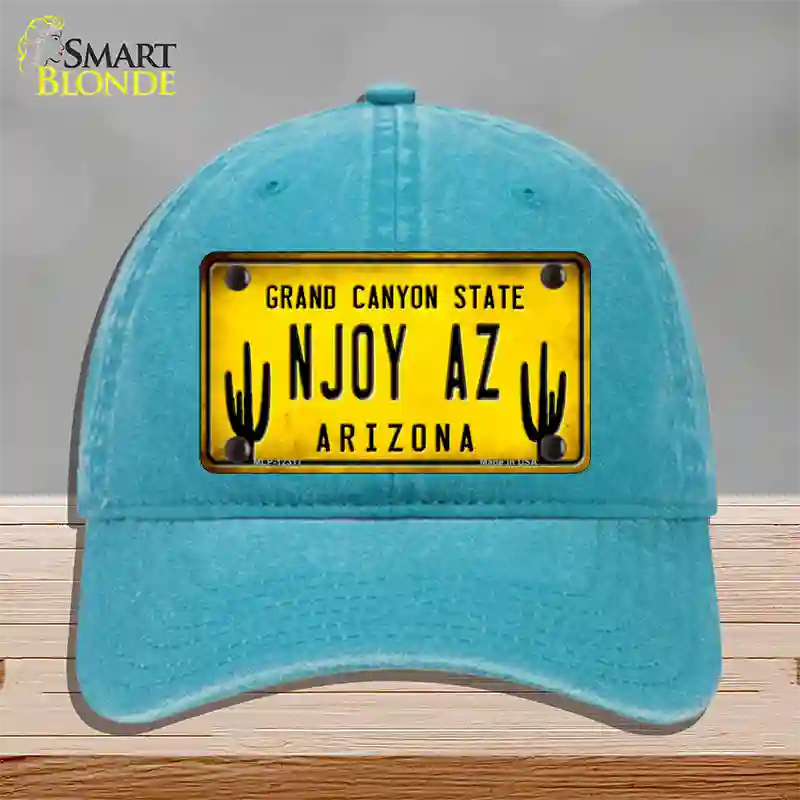 Arizona NJOY AZ Novelty License Plate Hat Unconstructed Cotton / Lake Blue