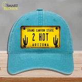 Arizona 2 Hot Novelty License Plate Hat Unconstructed Cotton / Lake Blue