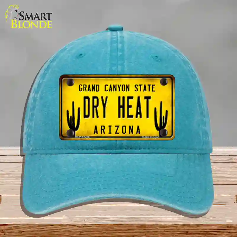 Arizona Dry Heat Novelty License Plate Hat Unconstructed Cotton / Lake Blue